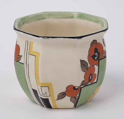 Lot 860 - A Clarice Cliff Bizarre ‘Geometric Block Flowers’ pattern fern pot