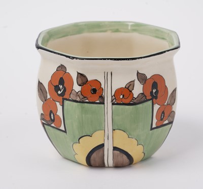 Lot 860 - A Clarice Cliff Bizarre ‘Geometric Block Flowers’ pattern fern pot