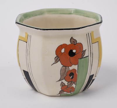 Lot 860 - A Clarice Cliff Bizarre ‘Geometric Block Flowers’ pattern fern pot