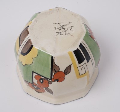 Lot 860 - A Clarice Cliff Bizarre ‘Geometric Block Flowers’ pattern fern pot