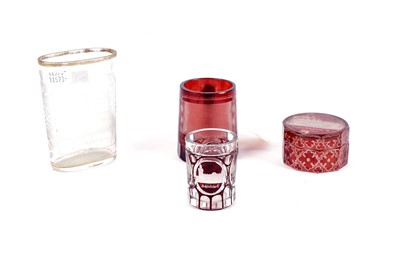 Lot 372 - A collection of 19th Century Bohemian ruby overlay and other cut-glass