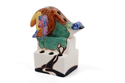 Lot 386 - A Clarice Cliff Bizarre ‘Green Autumn’ pattern posy vase