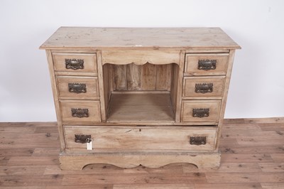Lot 51 - A Victorian stripped pine dresser and corner cabinet