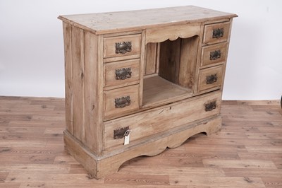 Lot 51 - A Victorian stripped pine dresser and corner cabinet