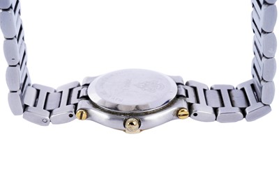 Lot 574 - Gucci: a lady's steel and gilt metal cased wristwatch