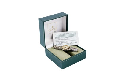 Lot 574 - Gucci: a lady's steel and gilt metal cased wristwatch