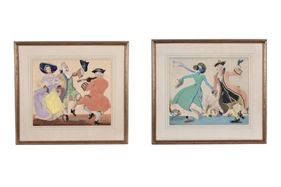 Lot 353 - John Thomas Young Gilroy - Dickensian Dances | watercolour