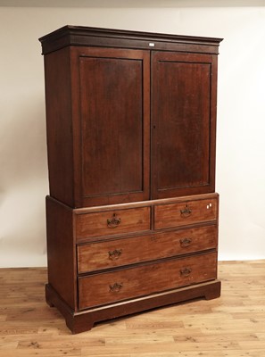 Lot 69 - A George III mahogany linen press
