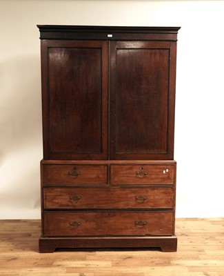 Lot 69 - A George III mahogany linen press