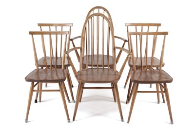 Lot 773 - Six chairs including: a set of four model 391 dining chair