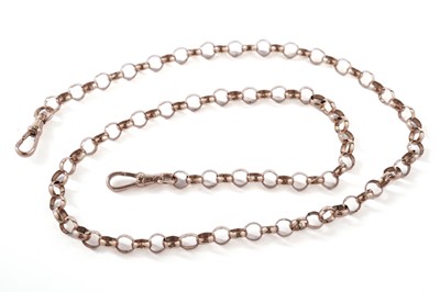 Lot 104 - A 9ct rose gold belcher link chain necklace