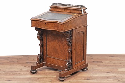 Lot 7 - A Victorian burr walnut and walnut davenport