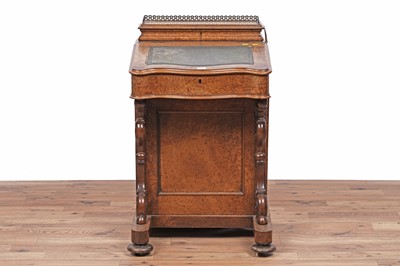 Lot 7 - A Victorian burr walnut and walnut davenport