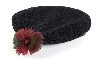 Lot 239 - Royal Tank Regiment Officers No.1 dress astrakhan beret