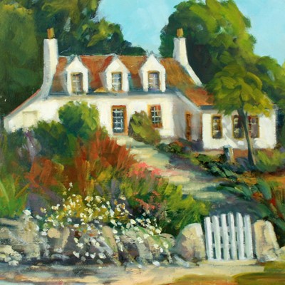 Lot 153 - Doreen Williams - White Cottage | oil