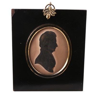 Lot 164 - Three early 19th Century silhouettes; and a pair of Victorian 'Daguerreotype' photographs