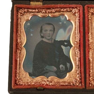 Lot 164 - Three early 19th Century silhouettes; and a pair of Victorian 'Daguerreotype' photographs