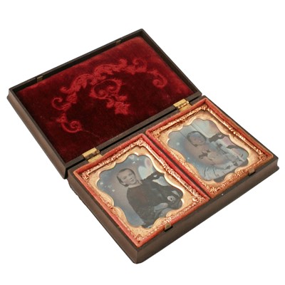 Lot 164 - Three early 19th Century silhouettes; and a pair of Victorian 'Daguerreotype' photographs