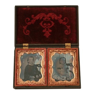 Lot 164 - Three early 19th Century silhouettes; and a pair of Victorian 'Daguerreotype' photographs