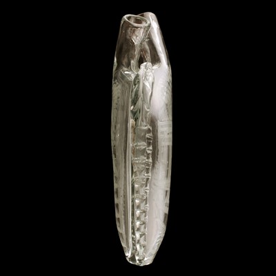 Lot 86 - A late Victorian blown and cut-glass double sided gimmel flask