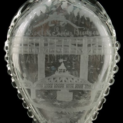 Lot 86 - A late Victorian blown and cut-glass double sided gimmel flask