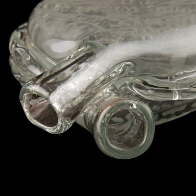 Lot 86 - A late Victorian blown and cut-glass double sided gimmel flask