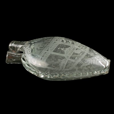 Lot 86 - A late Victorian blown and cut-glass double sided gimmel flask
