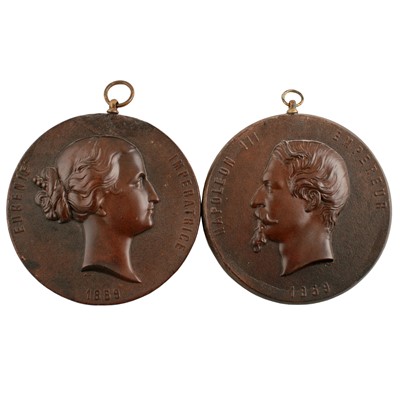 Lot 175 - Eight mid-19th Century French Bois Durci medallions