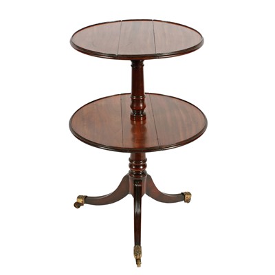 Lot 83 - A Regency mahogany two-tier drop leaf dumb waiter