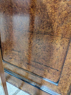 Lot 562 - An unusual Regency amboyna and rosewood marble top side cabinet