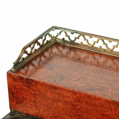 Lot 562 - An unusual Regency amboyna and rosewood marble top side cabinet