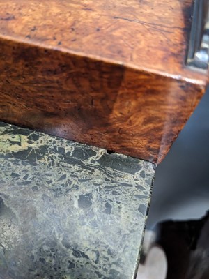 Lot 562 - An unusual Regency amboyna and rosewood marble top side cabinet