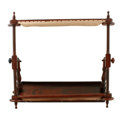 Lot 181 - A Victorian turned rosewood 'Treen' needlework/tapestry frame