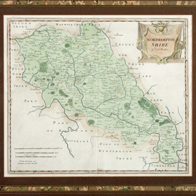 Lot 133 - An early 18th Century map by Robert Morden of Northamptonshire