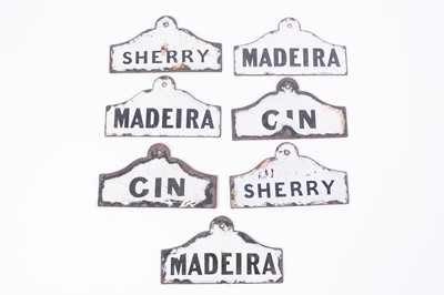 Lot 312 - White enamel wine labels