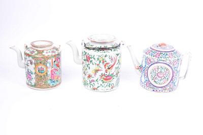 Lot 7 - Three late 19th Century Cantonese teapots