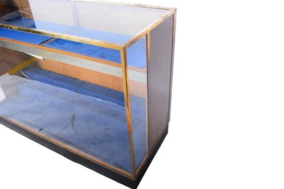 Lot 51 - Pollards, London: a pair of unusual art-deco brass and glass shop display cabinets