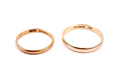 Lot 44 - Two gold wedding bands