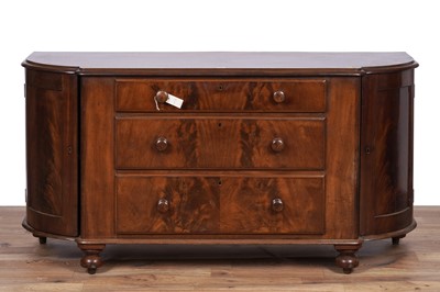 Lot 4 - A Victorian mahogany breakfront sideboard; and a Georgian mahogany Pembroke table