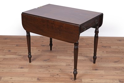 Lot 4 - A Victorian mahogany breakfront sideboard; and a Georgian mahogany Pembroke table
