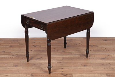 Lot 4 - A Victorian mahogany breakfront sideboard; and a Georgian mahogany Pembroke table