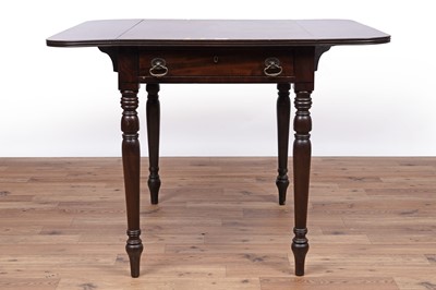 Lot 4 - A Victorian mahogany breakfront sideboard; and a Georgian mahogany Pembroke table