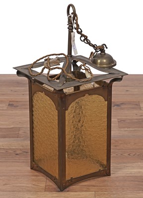Lot 11 - A vintage metal jardiniere on stand; and two items of brass ware