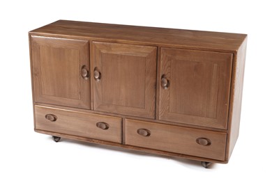 Lot 818 - An Ercol elm and beech dining room suite