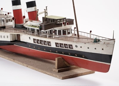 Lot 678 - A hand-built remote control scale model of a paddle steamboat