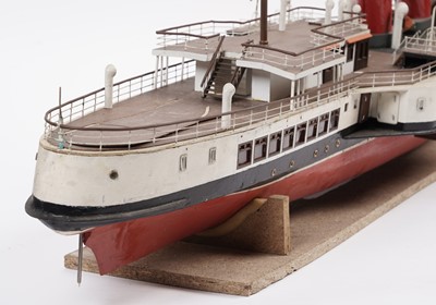Lot 678 - A hand-built remote control scale model of a paddle steamboat
