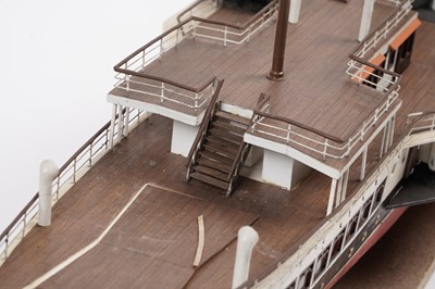 Lot 678 - A hand-built remote control scale model of a paddle steamboat