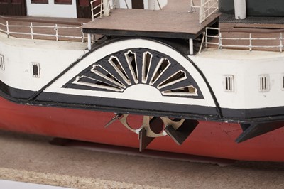 Lot 678 - A hand-built remote control scale model of a paddle steamboat