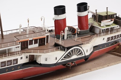 Lot 678 - A hand-built remote control scale model of a paddle steamboat