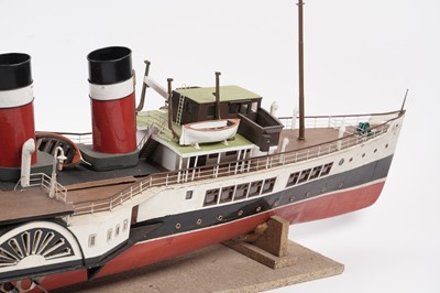 Lot 678 - A hand-built remote control scale model of a paddle steamboat